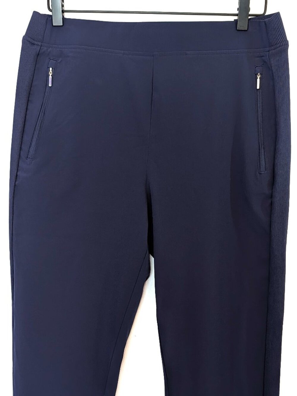 NWT Chico's | Zenergy UPF Rib Mix Ankle Pants Navy Blue Athleisure | Size US 10 - Picture 5 of 13